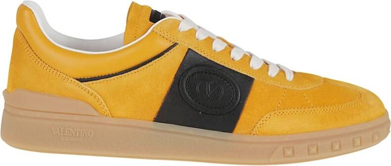 Valentino Garavani Gestikte Leren Lage Sneaker