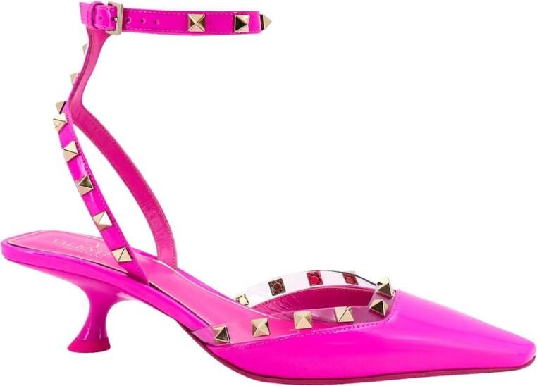 Valentino Garavani Gestudeerde Patentleren Hakken Roze Dames