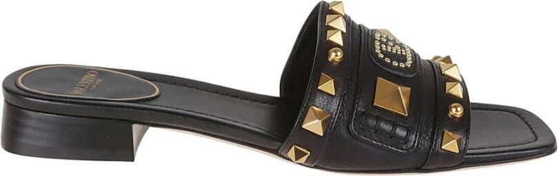 Valentino Garavani Gipsafdruk Slide Black Dames