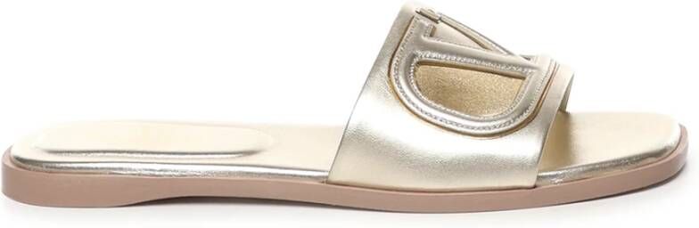 Valentino Garavani Golden VLogo Slide Sandalen