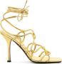 Valentino Garavani Gouden Leren Sandalen voor Vrouwen - Thumbnail 1