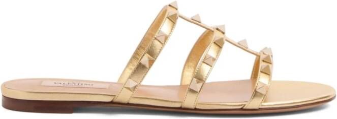 Valentino Garavani Gouden Rockstud Kooi Sandalen