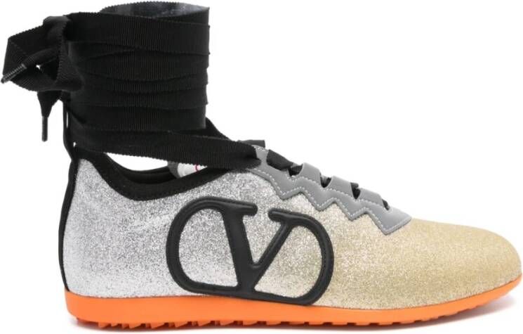 Valentino Garavani Gouden Sneakers met VLogo Signature Binnenzool