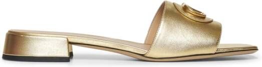 Valentino Garavani Gouden VLogo Leren Sandalen