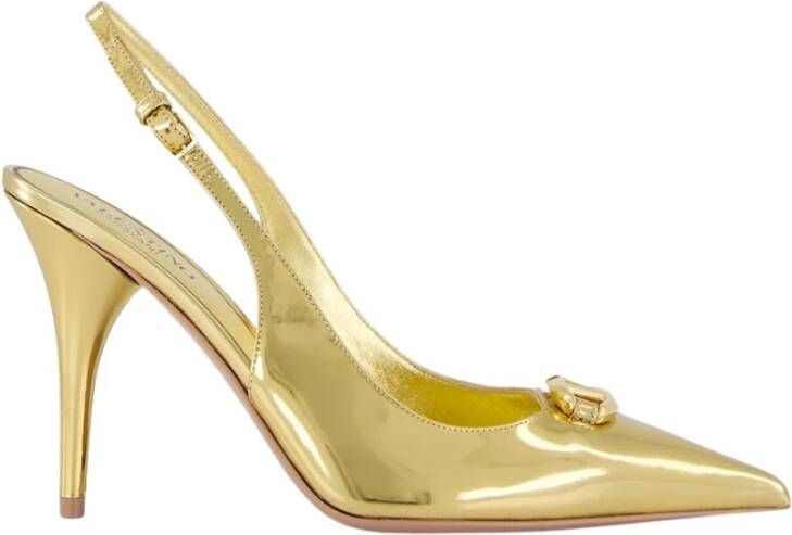 Valentino Garavani Gouden VLogo Leren Slingback Pumps