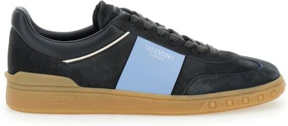 Valentino Garavani Grijze Highline Suede Sneakers Multicolor Heren