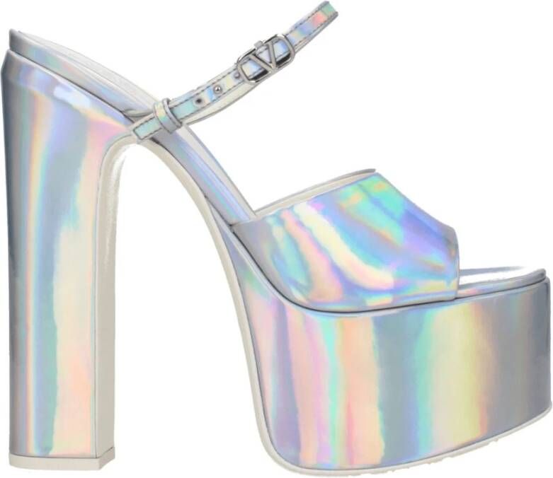 Valentino Garavani Grijze leren Pin Up sandaal