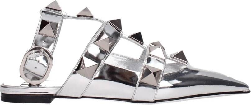 Valentino Garavani Grijze leren sandaal met studs