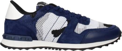 Valentino Garavani Grijze Stoffen Atletische Sneakers met Vooraan Logo