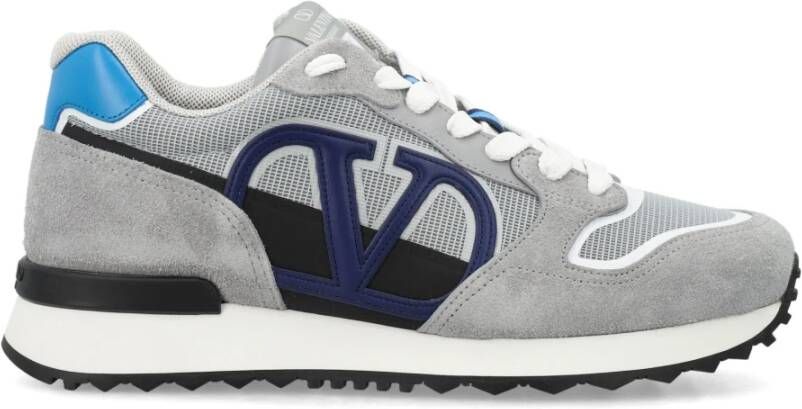 Valentino Garavani Grijze Lichtblauwe V-Logo Sneakers Gray Heren