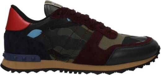 Valentino Garavani Groene Camo Studded Leren Sneakers