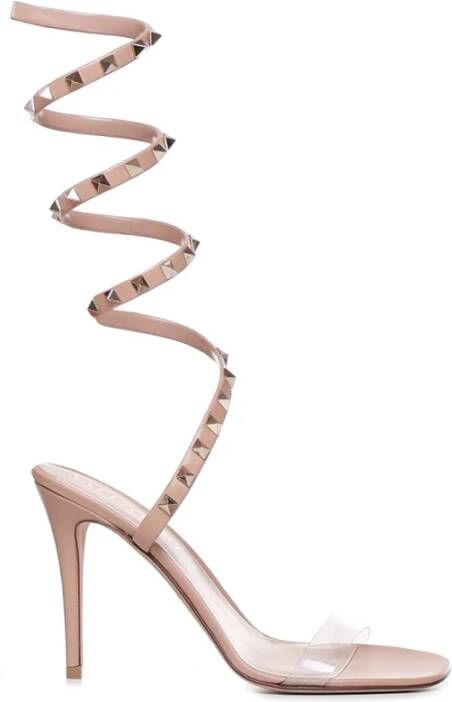 Valentino Garavani Pumps & high heels Rockstud Leather Sandals 100 mm in beige