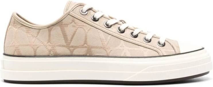 Valentino Garavani Iconographe Print Sneakers Beige Heren