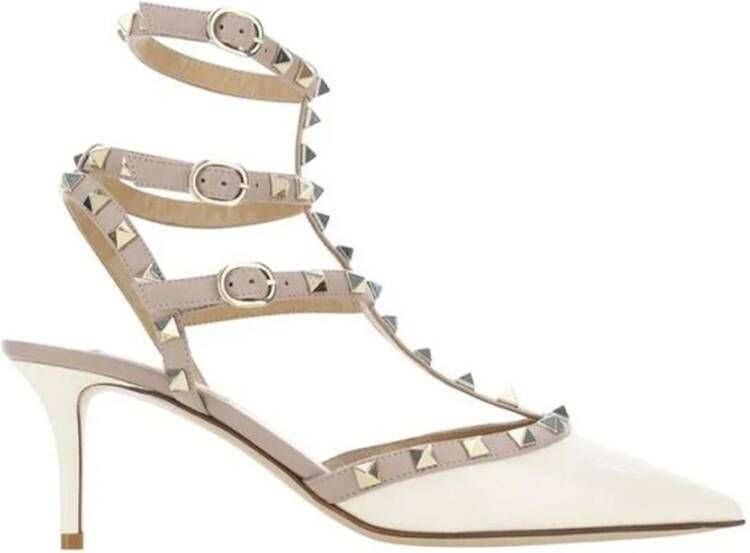 Valentino Garavani Ivoor Leren Pumps met Puntige Neus
