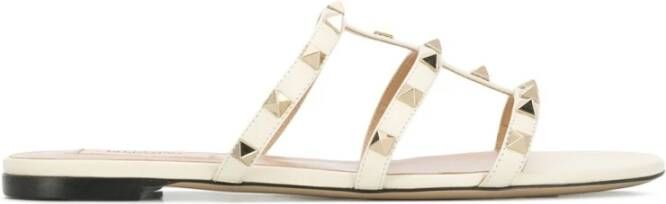 Valentino Garavani Ivory Leren Sandalen White Dames