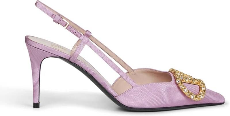 Valentino Garavani Kristal-versierde VLogo Roze Hakken