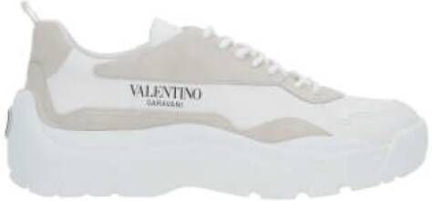 Valentino Garavani Lage sneakers met suède details White Heren