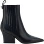 Valentino Garavani Leren Laarzen met Gedrapeerd Detail Black Dames - Thumbnail 2