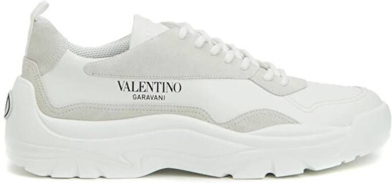 Valentino Garavani Leren Lage Sneakers met Suède Detail