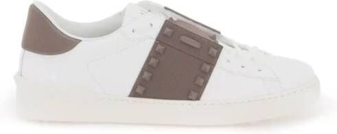 Valentino Garavani Leren Open Sneakers met Rubberen Band White Heren