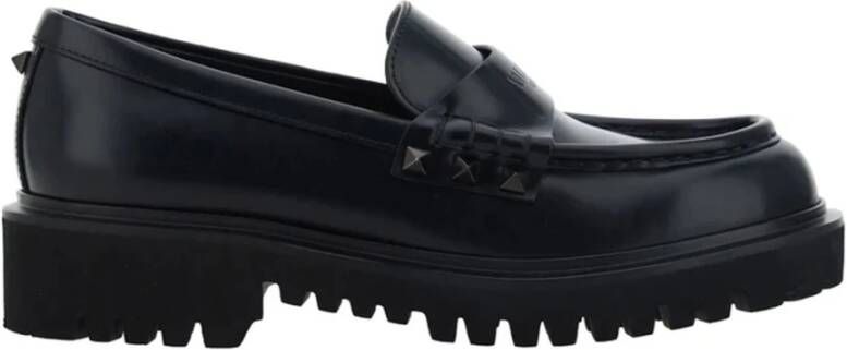 Valentino Garavani Zwarte Loafer Schoenen met Studs Black