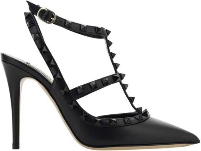Valentino Garavani Leren Rockstud T-Strap Pumps