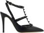 Valentino Garavani Leren Rockstud T-Strap Pumps - Thumbnail 1