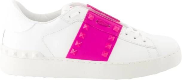 Valentino Garavani Leren Sneakers met Veters White Dames