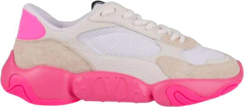 Valentino Garavani Witte Leren Sneakers met Geperforeerd Detail White