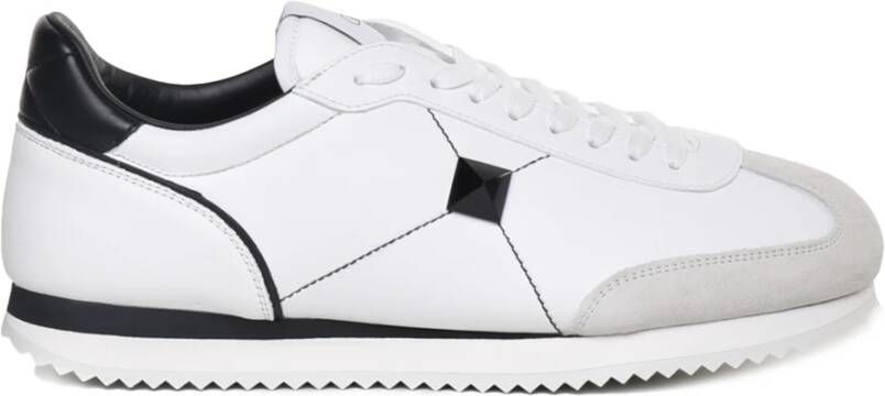 Valentino Studded Low-Top Sneakers in Wit Zwart White Heren