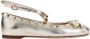 Valentino Garavani Metallic Ballerina met Stud Trim Gray Dames - Thumbnail 1