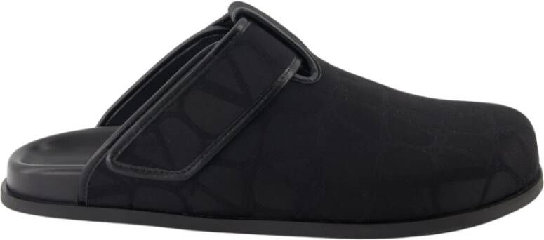 Valentino Garavani Monogram Canvas Slip-On Mules Black Heren