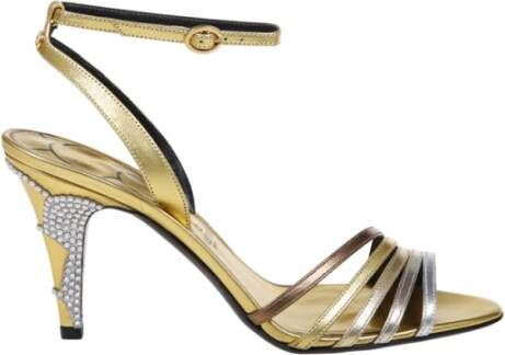Valentino Garavani Multicolor Ladycrush Sandaal in Brons Zilveren Tint