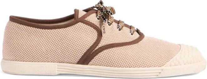 Valentino Garavani Nieuwe Lage Vetersneakers Beige Heren
