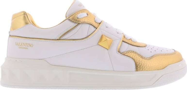 Valentino Garavani One Stud Lage Sneakers voor Heren Wit Heren