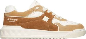 Valentino Garavani One Stud Low-Top Sneakers Beige Heren