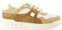 Valentino Garavani Studded Lace-Up Leren Sneakers Beige Heren - Thumbnail 10