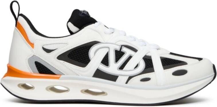 Valentino Garavani Oranje Mesh Panel Sneakers Multicolor Heren