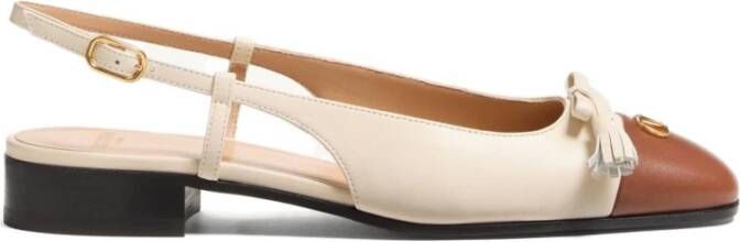 Valentino Garavani "Valet Du Roi" Slingback Ballerinas White in wit