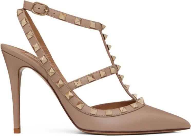 Valentino Garavani Poederroze Rockstud Enkelband Hakken Pink Dames