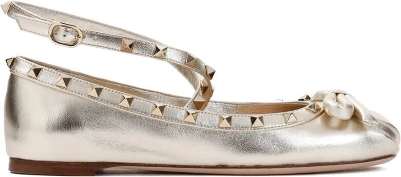 Valentino Garavani Rockstud Ballerinas in Platina Gray Dames