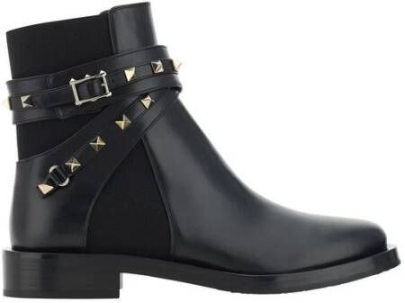 Valentino Garavani Rockstud Beatle Enkellaarzen Black Dames