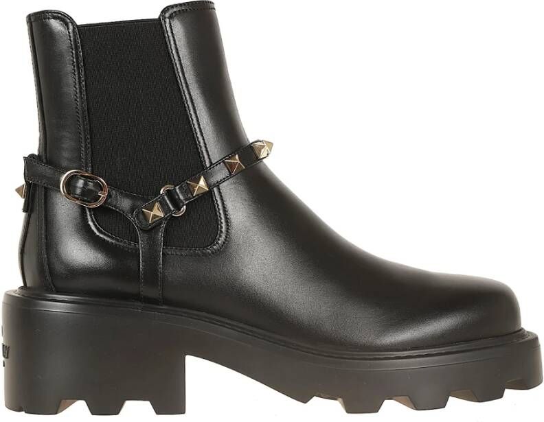 Valentino Garavani Boots Beatle Rockstud Boots in zwart