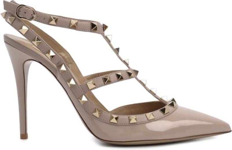 Valentino Garavani Rockstud Caged Pumps Beige Dames