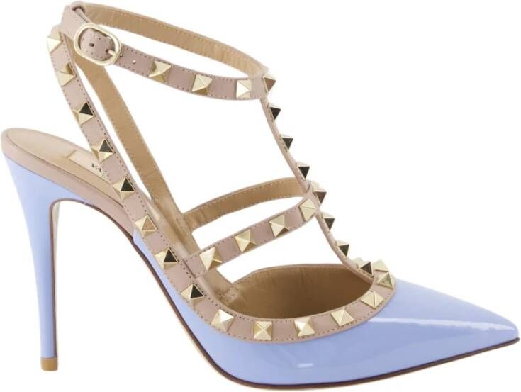 Valentino Garavani Rockstud Pumps met Puntige Neus Blue Dames