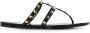 Valentino Garavani Rockstud Flat Rubber Sandals Zwart Dames - Thumbnail 1