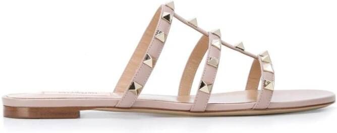Valentino Garavani Rockstud Sandalen in Poederleer Pink Dames