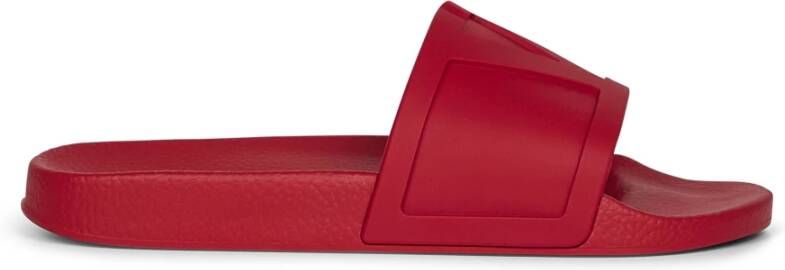 Valentino Garavani Rode Slip-On Sandalen met Vlogo Handtekening