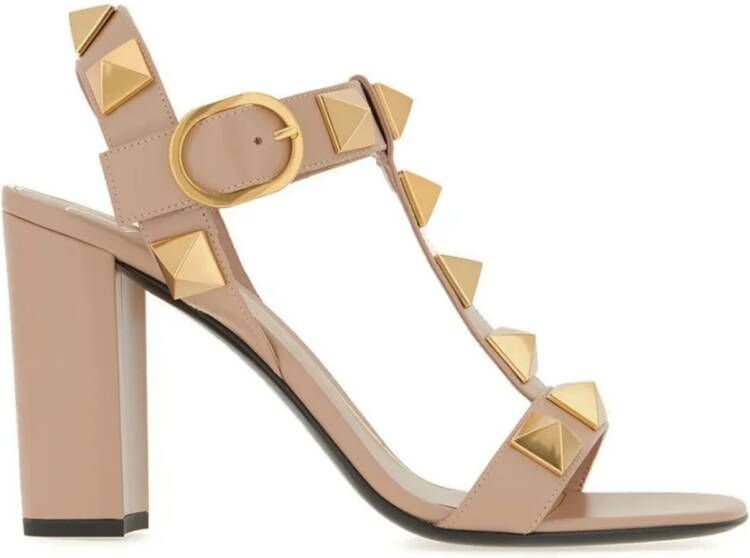 Valentino Garavani Sandalen Roman Stud Sandals With Pyramid Stud Accents in poeder roze