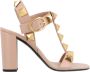 Valentino Garavani Romeinse Stud Sandalen in Roze Leer - Thumbnail 1
